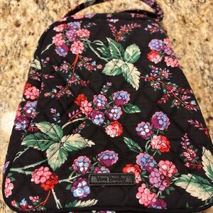 Vera Bradley Black Floral Quilted Lunch Bag